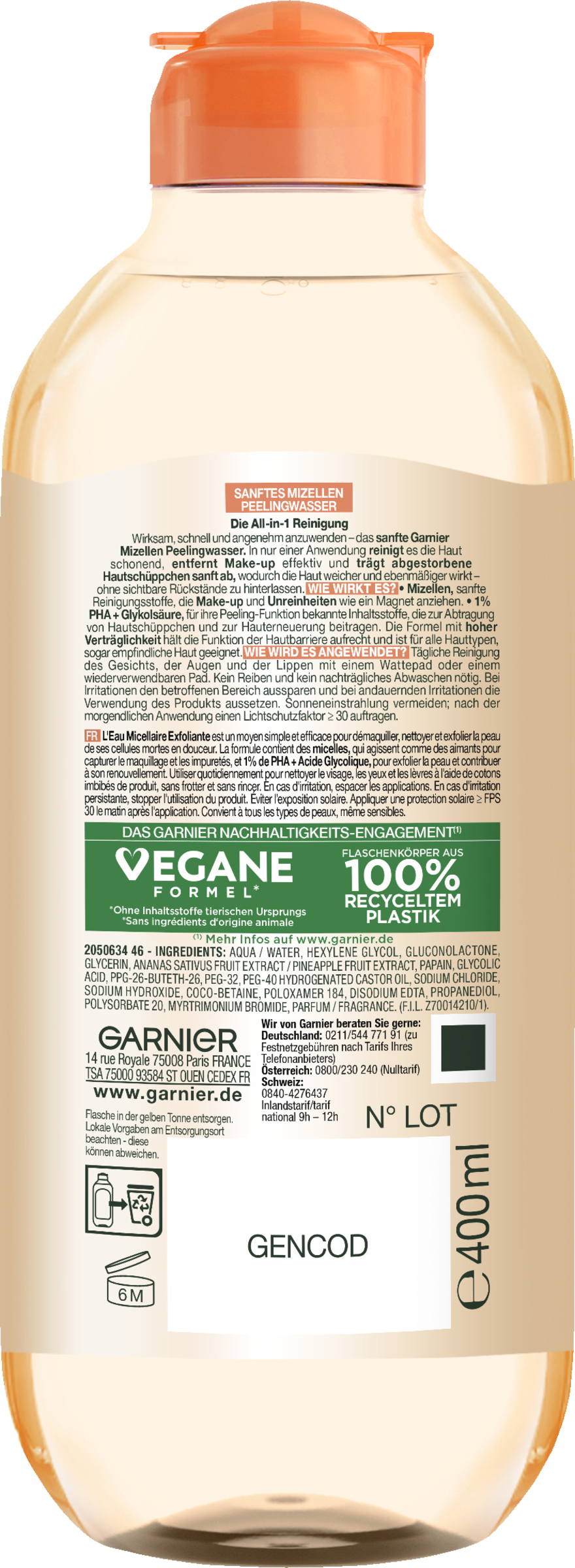 Garnier SkinActive Sanftes Mizellen Peelingwasser All-in-1 online kaufen