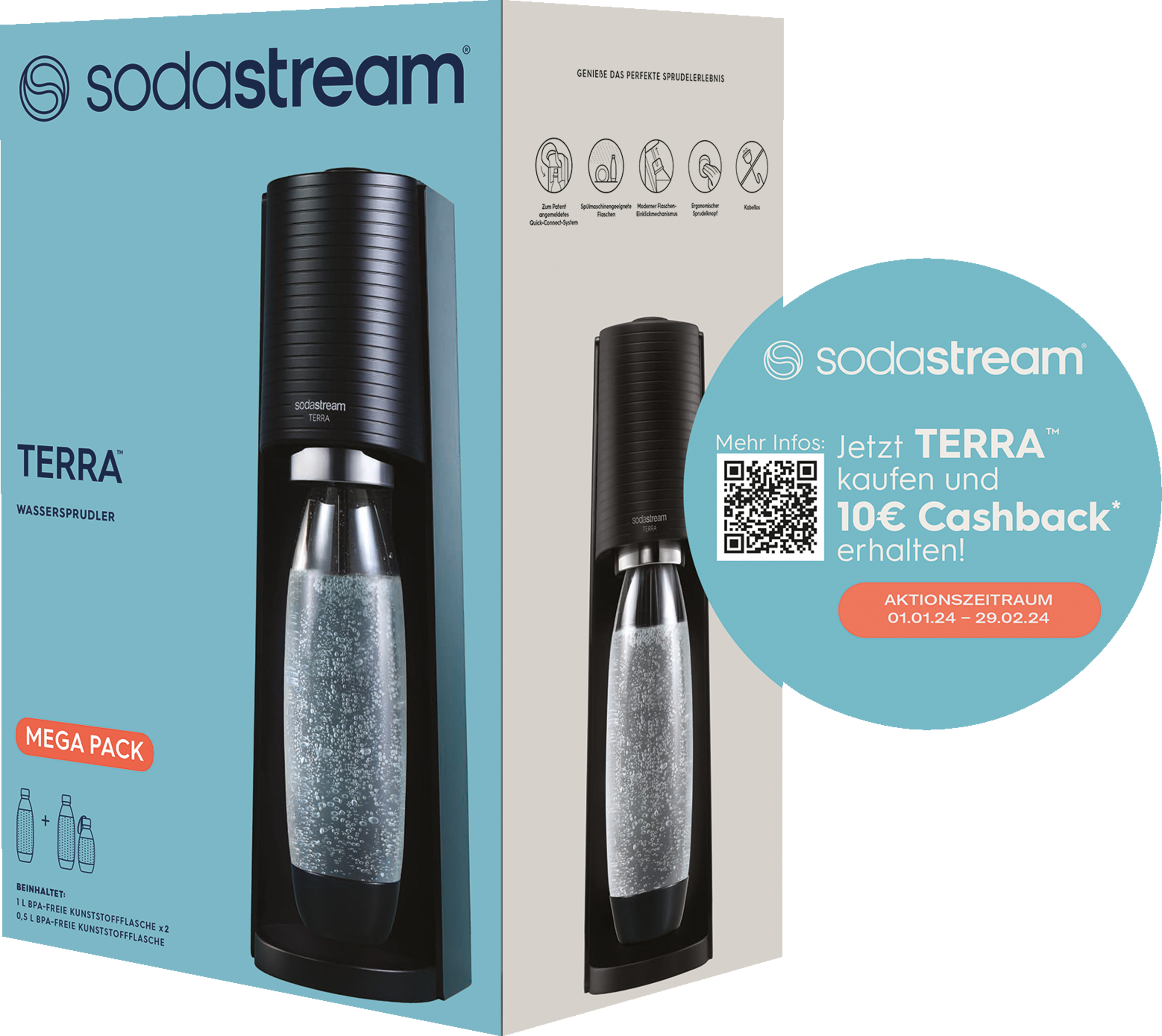 SodaStream Terra Wassersprudler Vorteilspack schwarz online kaufen