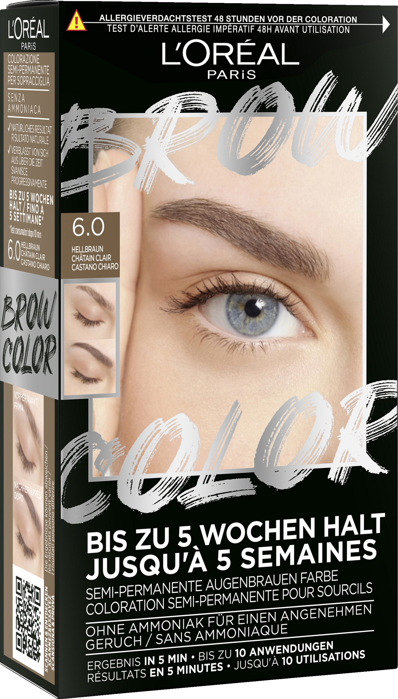 L’Oréal Paris Brow Color Semi-Permanente Augenbrauenfarbe 6.0 Hellbraun